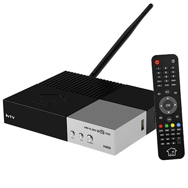 Receptor FTA HTV H400 IPTV Wi-Fi/USB/A.V/HDMI Bivolt - Preto/Prata
